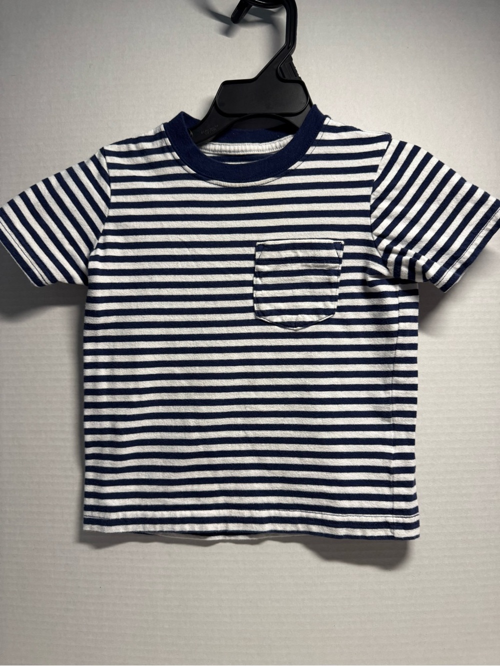 Carter's Navy & White Striped Pocket Tee